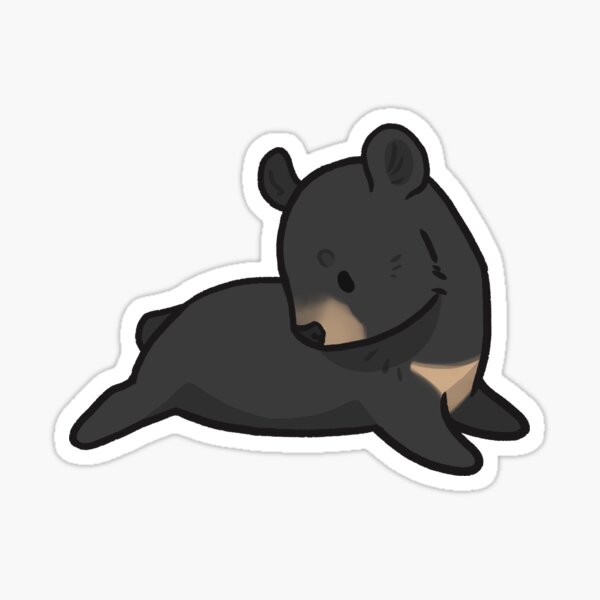 Animal Beans - Asian Black Moon Bear Sticker