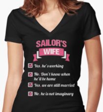 SAILOR'S WIFE Women's Fitted V-Neck T-Shirt