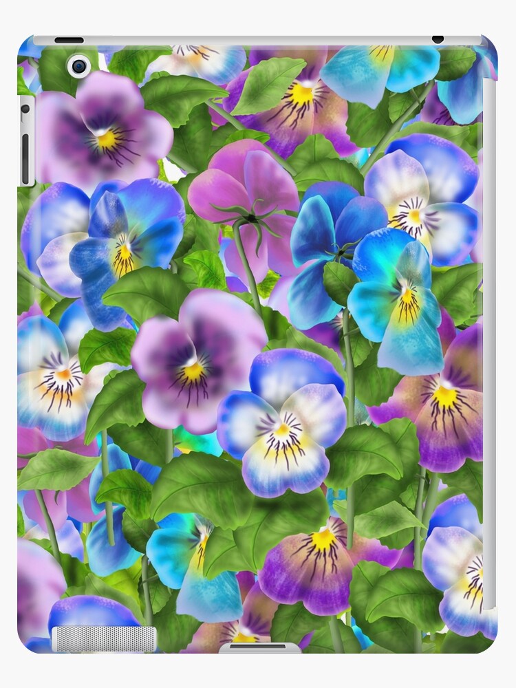 Funda y vinilo para iPad «Hermosa primavera violeta pensamiento flores  jardín estampado de flores» de sofiartmedia | Redbubble