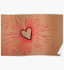 Exploding Heart Pink Poster