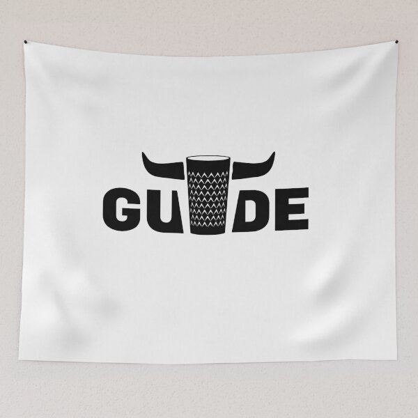 Item preview, Gude Ribbed! Lettering "Gude" with an Äppelwoi glass with horns designed and sold by HessiMetal.