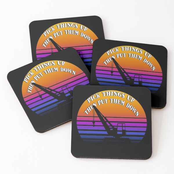 Item preview, Retro sunset Crane Pick thing up then put them down designed and sold by AllLeftSides42.