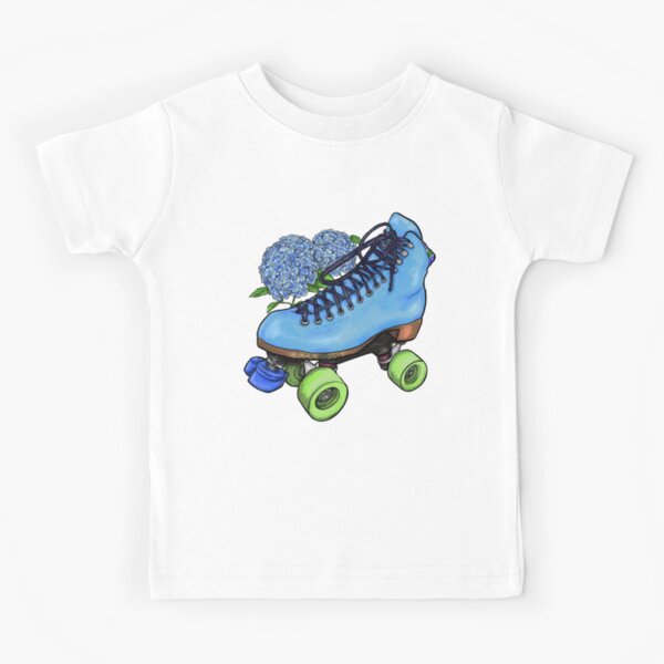 Blue Floral Skate  Kids T-Shirt for Sale by AliCaliDesigns