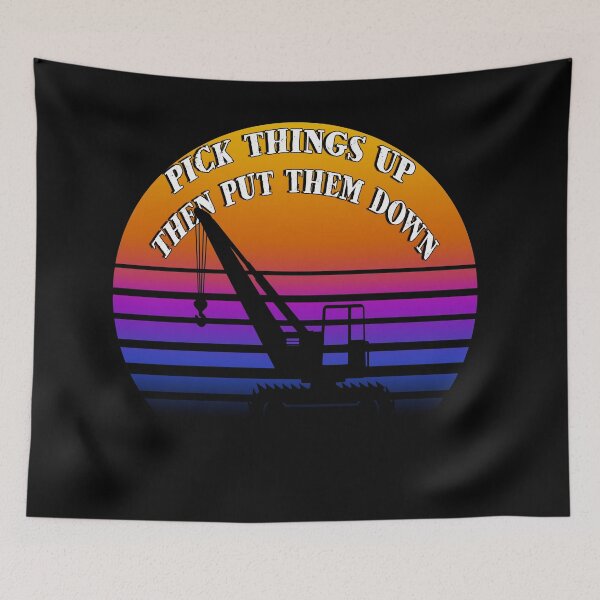 Item preview, Retro sunset Crane Pick thing up then put them down designed and sold by AllLeftSides42.