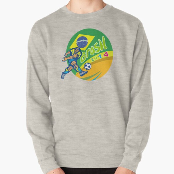 Brasil 2014 Football Player Kicking Retro Pullover Sweatshirt