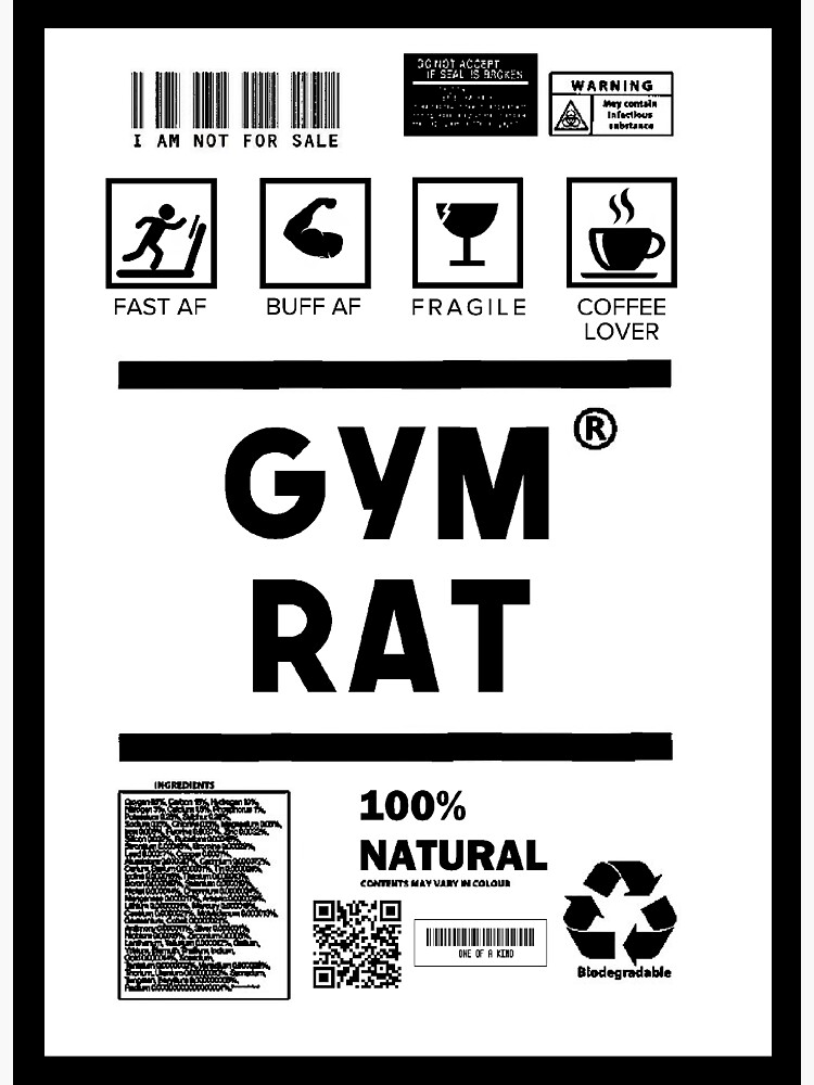 "gym rat" Sticker for Sale by morpheuzz Redbubble