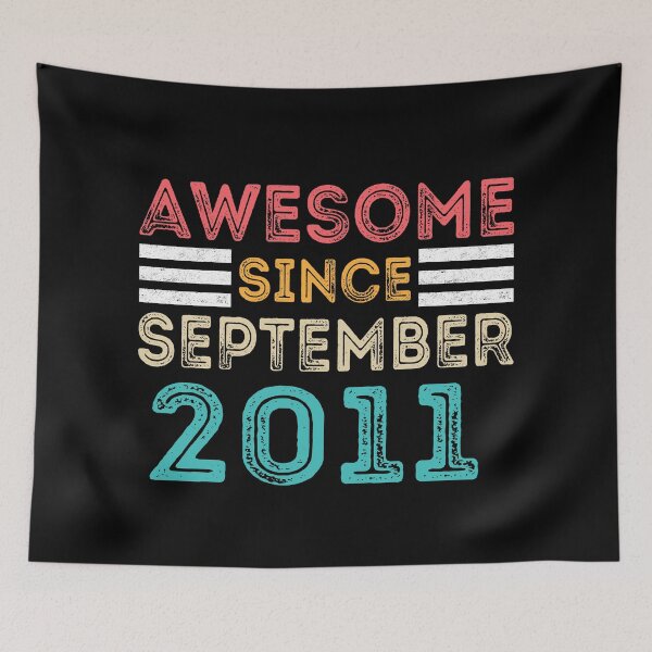 Item preview, Retro Vintage 11th Birthday - Awesome Since September 2011 designed and sold by meedTee.