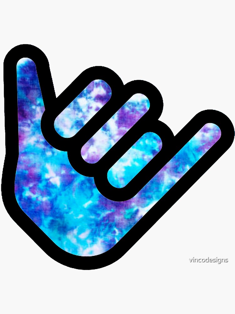 "Yolo Hand Sign Tie Dye Sticekr" Sticker for Sale by vincodesigns