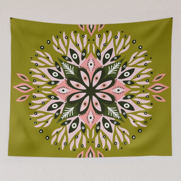 Item preview, Gazing Mandala – Sage & Pink designed and sold by Cat Coquillette.