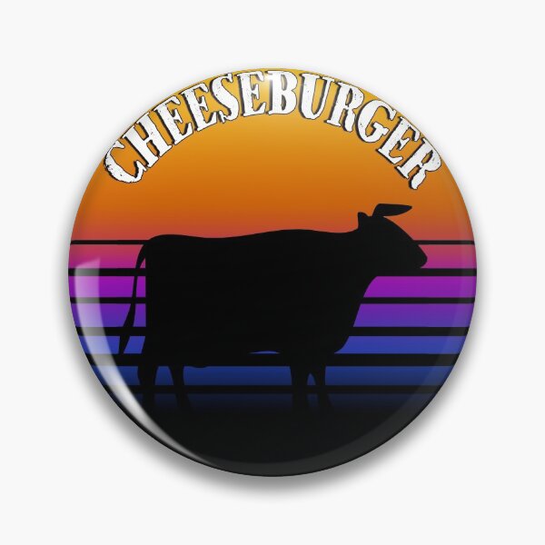 Item preview, Retro sunset Meat Eater Cow Cheeseburger designed and sold by AllLeftSides42.