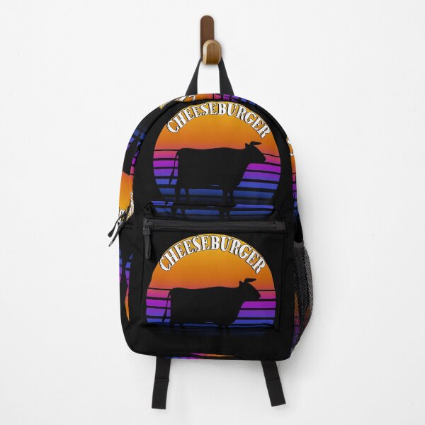 Item preview, Retro sunset Meat Eater Cow Cheeseburger designed and sold by AllLeftSides42.