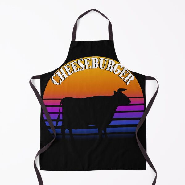 Item preview, Retro sunset Meat Eater Cow Cheeseburger designed and sold by AllLeftSides42.