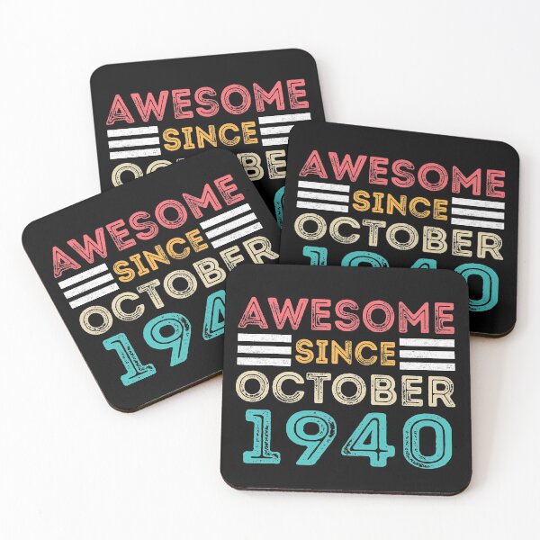Item preview, Retro Vintage 80th Birthday - Awesome Since October 1940 designed and sold by meedTee.