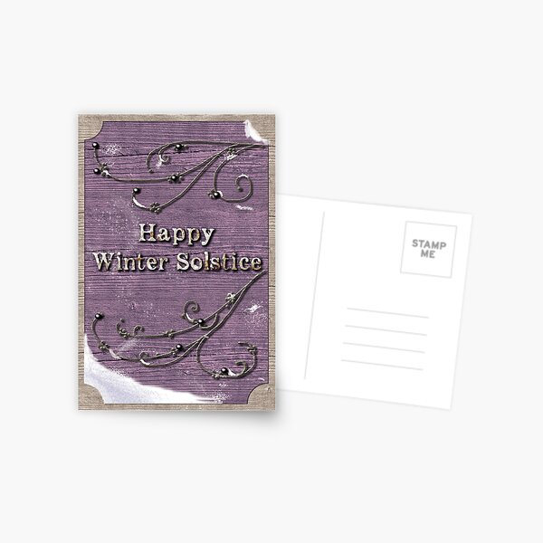 Happy Winter Solstice on Lavendar Wood Postcard