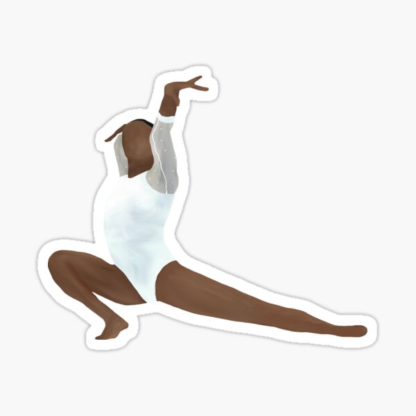 Simone Biles Gymnastics Art - White Leo Sticker