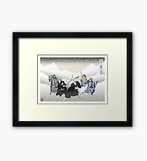 Jon Snow Duels Qhorin Halfhand as Wildlings Look On Framed Print