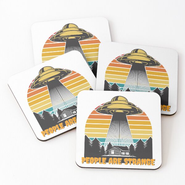 Item preview, People Are Strange Funny Alien UFO Vintage Sunset designed and sold by Sunny Collections.