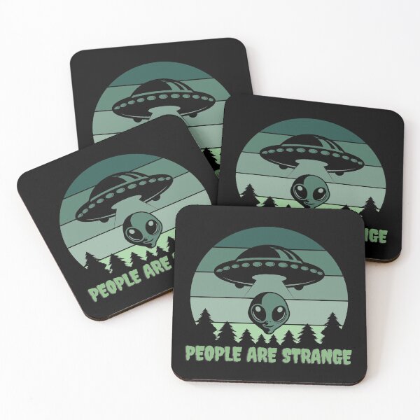 Item preview, People Are Strange Funny Alien UFO Vintage Sunset designed and sold by Sunny Collections.