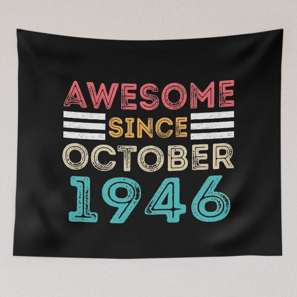 Item preview, Retro Vintage 74th Birthday - Awesome Since October 1946 designed and sold by meedTee.