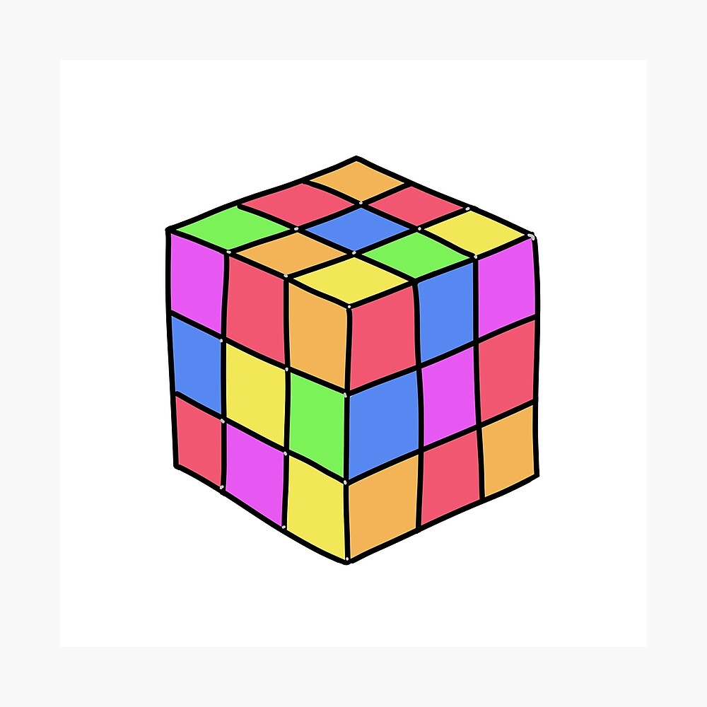 Rainbow Rubix Cube Poster By Sterileect Redbubble