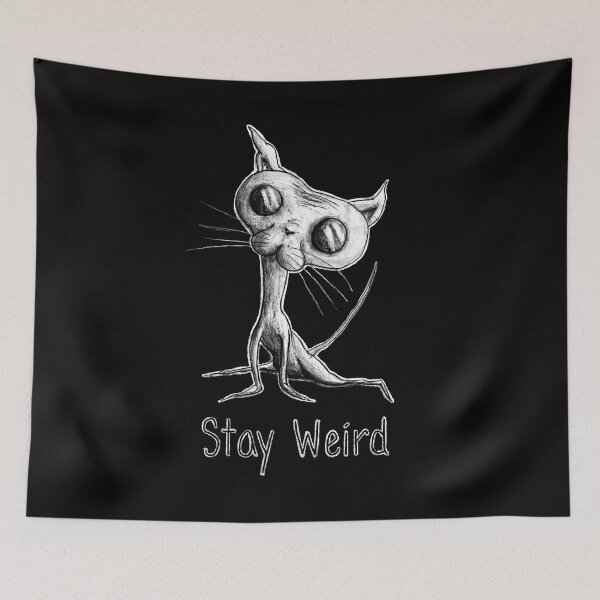 Item preview, Stay Weird Alien Cat - Solid Back designed and sold by Chausters.