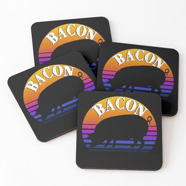 Item preview, Retro sunset Meat Eater Pig Bacon designed and sold by AllLeftSides42.
