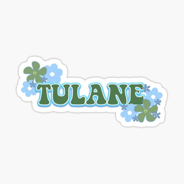 Retro Floral Tulane Sticker Sticker