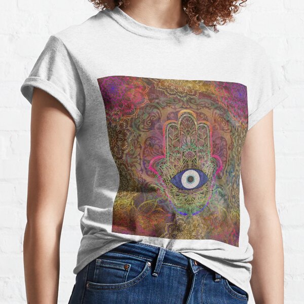 Hamsa Evil Eye Colourful Mandala Classic T-Shirt