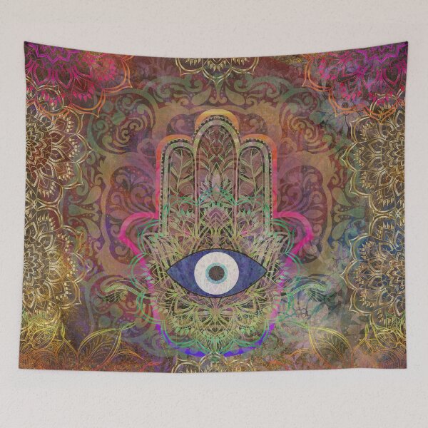 Item preview, Hamsa Evil Eye Colourful Mandala designed and sold by Tau Tia L Douglass.