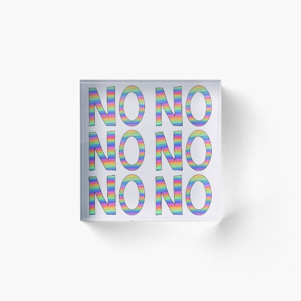 NO slogan - pastel rainbow Acrylic Block