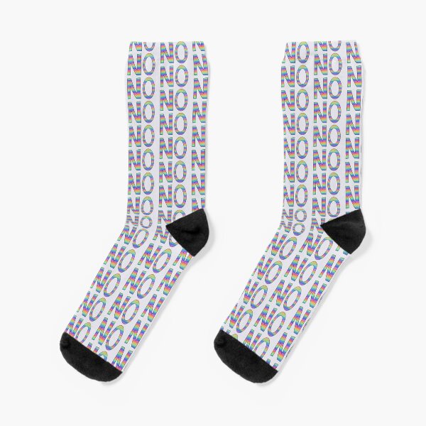 NO slogan - pastel rainbow Socks