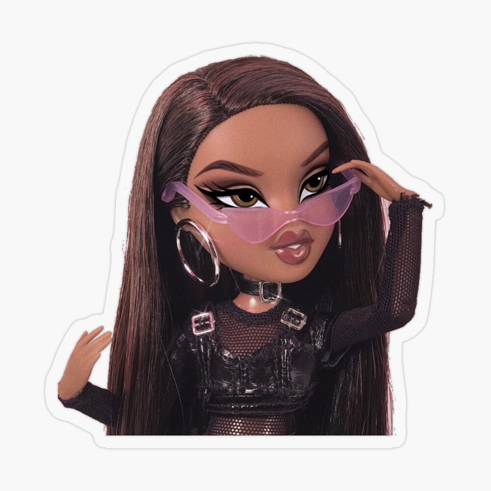 brunette bratz doll with pink sunglasses Magnet