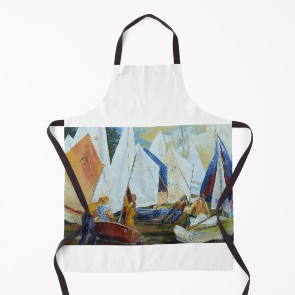 Item preview, Young sailors rigging their boats for training designed and sold by Barbara Pommerenke.