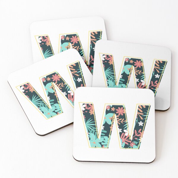 Item preview, Letter W retro flowers designed and sold by knst-wrk.