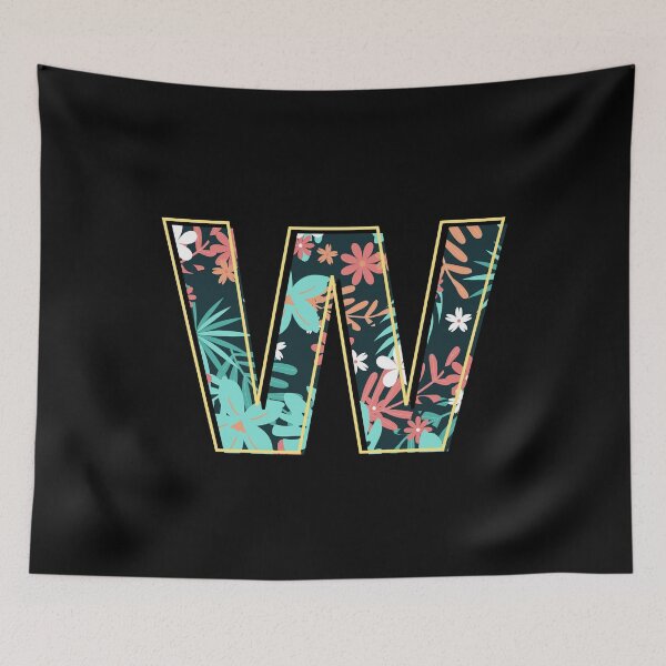 Item preview, Letter W retro flowers designed and sold by knst-wrk.