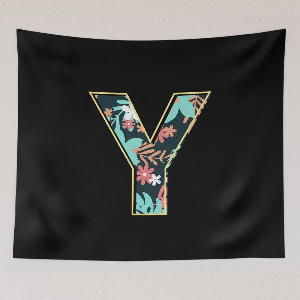 Item preview, Letter Y retro flowers designed and sold by knst-wrk.