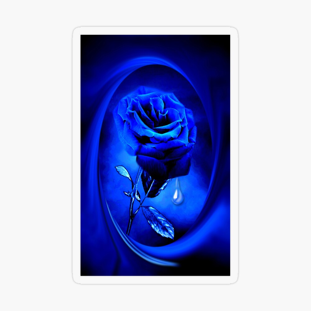 PHOTOSHOP BLUE ROSE VERSION TWO TEARS OF A BLUE ROSE PILLOW JOURNAL PICTURE ECT.ECT Art Print