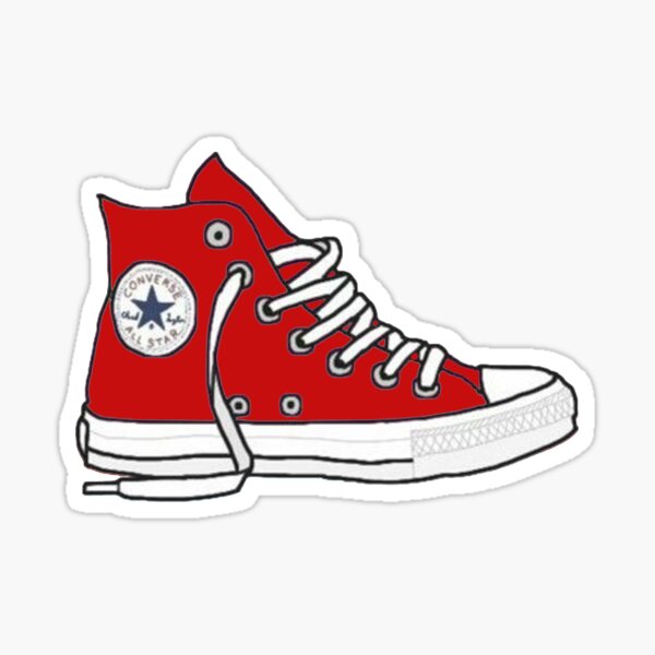 converse altas rojas Pegatina