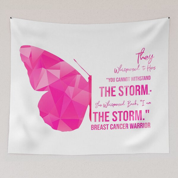 Item preview, "I Am The Storm" Breast Cancer Warrior Pink Butterfly designed and sold by TeesYouWant.