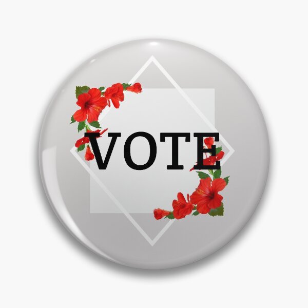 Item preview, VOTE Red Flower Unique Floral Vote Artwork   designed and sold by CreatedbyJR.