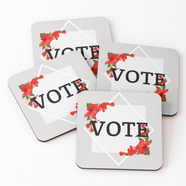 Item preview, VOTE Red Flower Unique Floral Vote Artwork   designed and sold by CreatedbyJR.