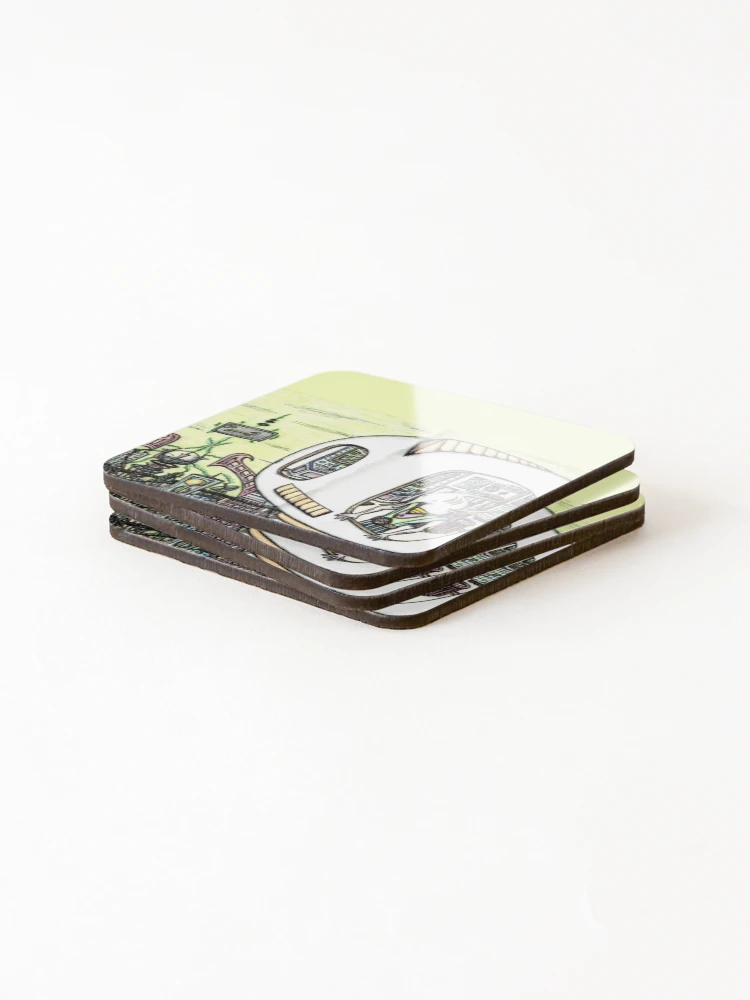 Thumbnail 4 of 5, Coasters (Set of 4), Fishbot Metropolis designed and sold by plotDriving-NPC.