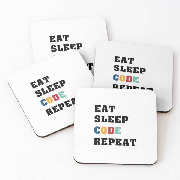 Item preview, Eat sleep code repeat | A day in the life of a developer | tester | Colorful text | Sticker pack | Engineer designed and sold by aloresarts.