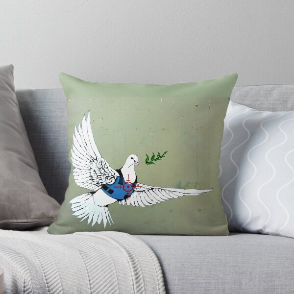 Banksy Peace Dove Throw Pillow
