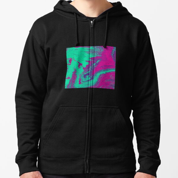 Colourful Psychedelic 70s Artwork Zipped Hoodie
