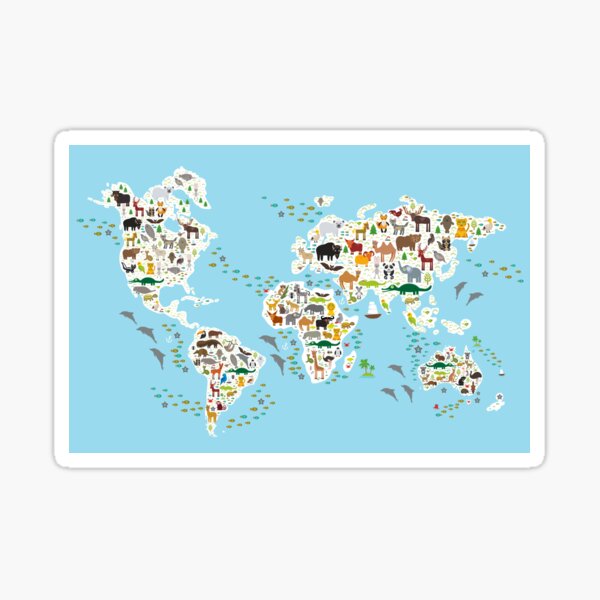  animal world map  Sticker