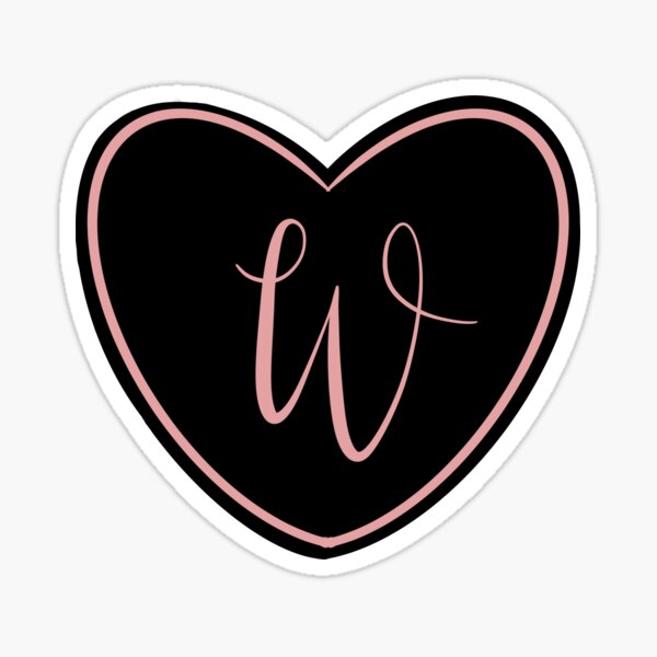 "Rose Gold Heart Letter W Monogram" Sticker For Sale By Cmatsukawa ...