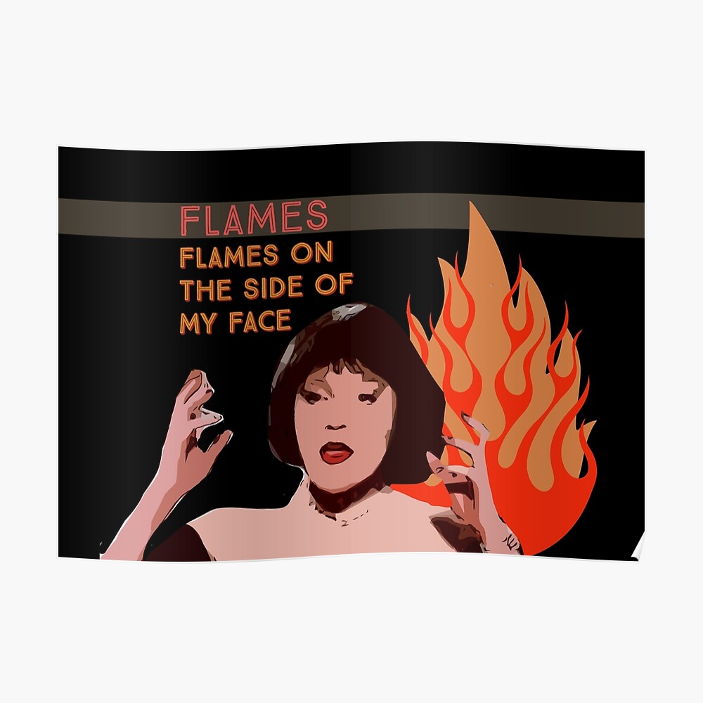 Flames Flames On The Side Of My Face Sticker By Flickertoaflame Redbubble