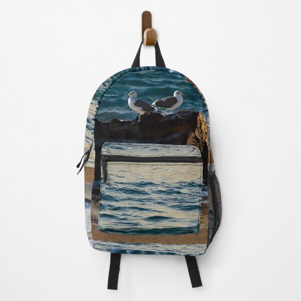 Item preview, Driftwood Seagulls Couple Beach Seashore Seascape designed and sold by Anna Lemos.