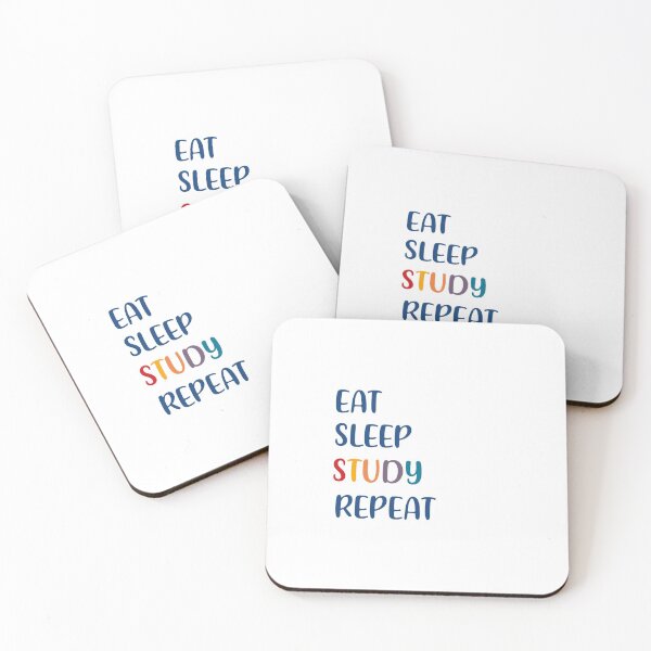 Item preview, Eat sleep study repeat | Colorful text | Sticker pack | Student designed and sold by aloresarts.